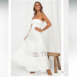 Fortunate One Strapless Maxi Dress White Sz M New with Tags!